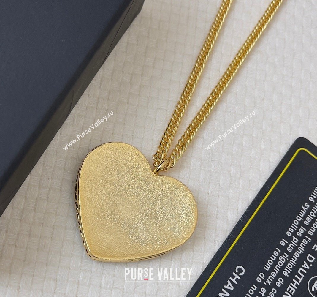 Chanel Heart Pendant Necklace Denim Blue 2024 0409 (YF-240409020)