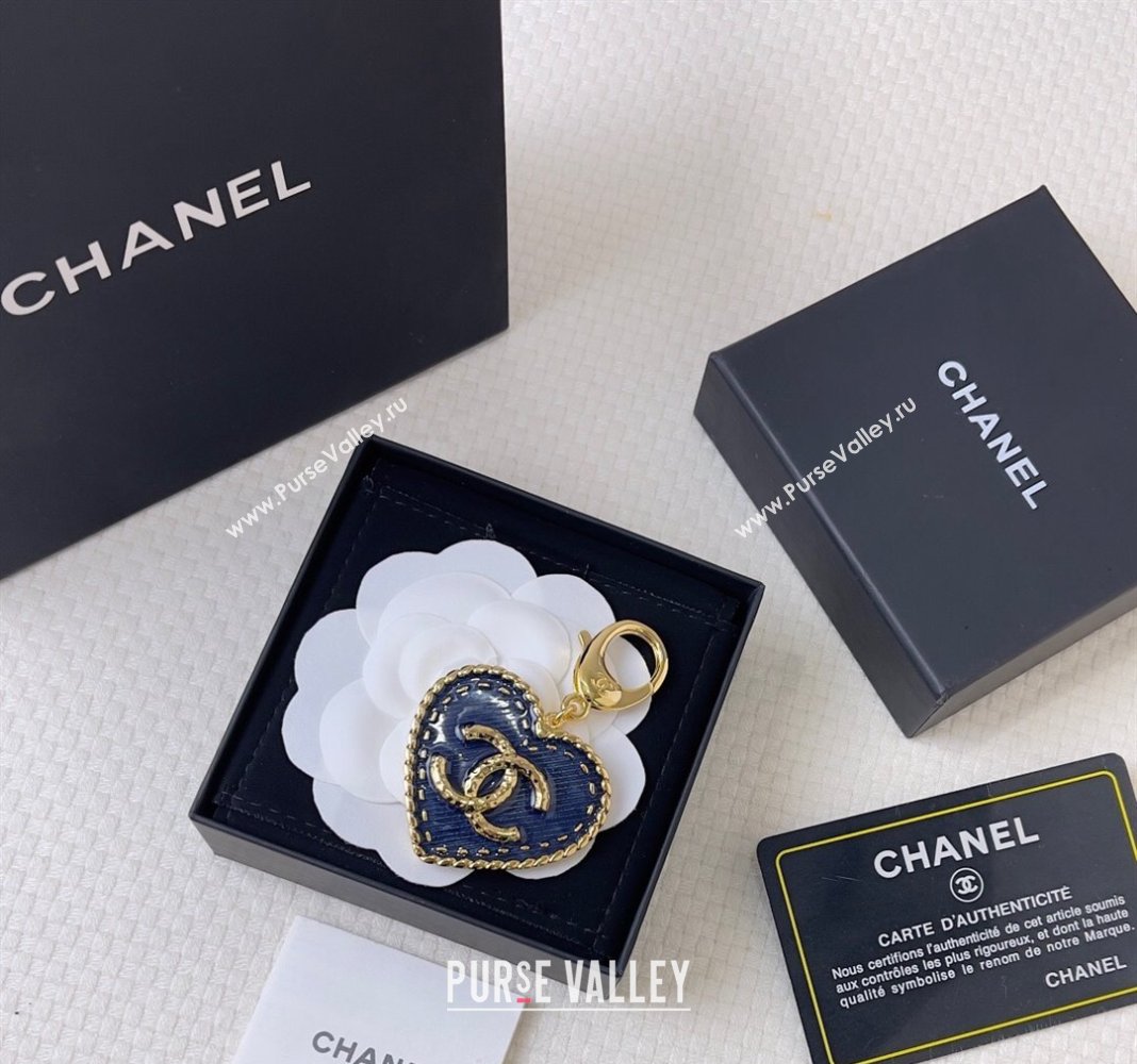 Chanel Heart Bag Charm Denim Blue 2024 0409 (YF-240409021)