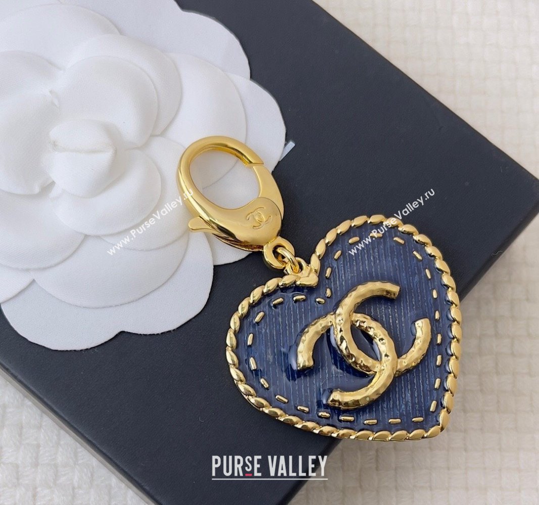 Chanel Heart Bag Charm Denim Blue 2024 0409 (YF-240409021)