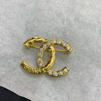Chanel CC Brooch with Crystals Gold 2024 040801 (YF-240408134)