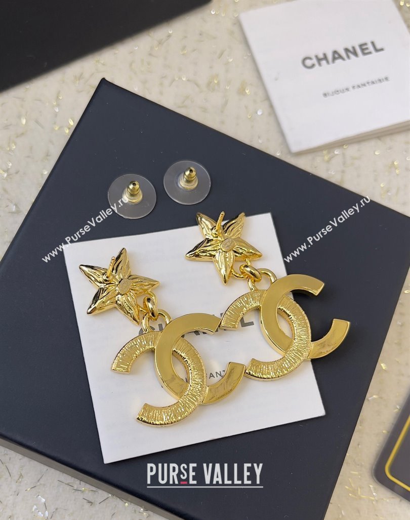 Chanel Star CC Earrings Black/Gold 2024 0409 (YF-240409037)