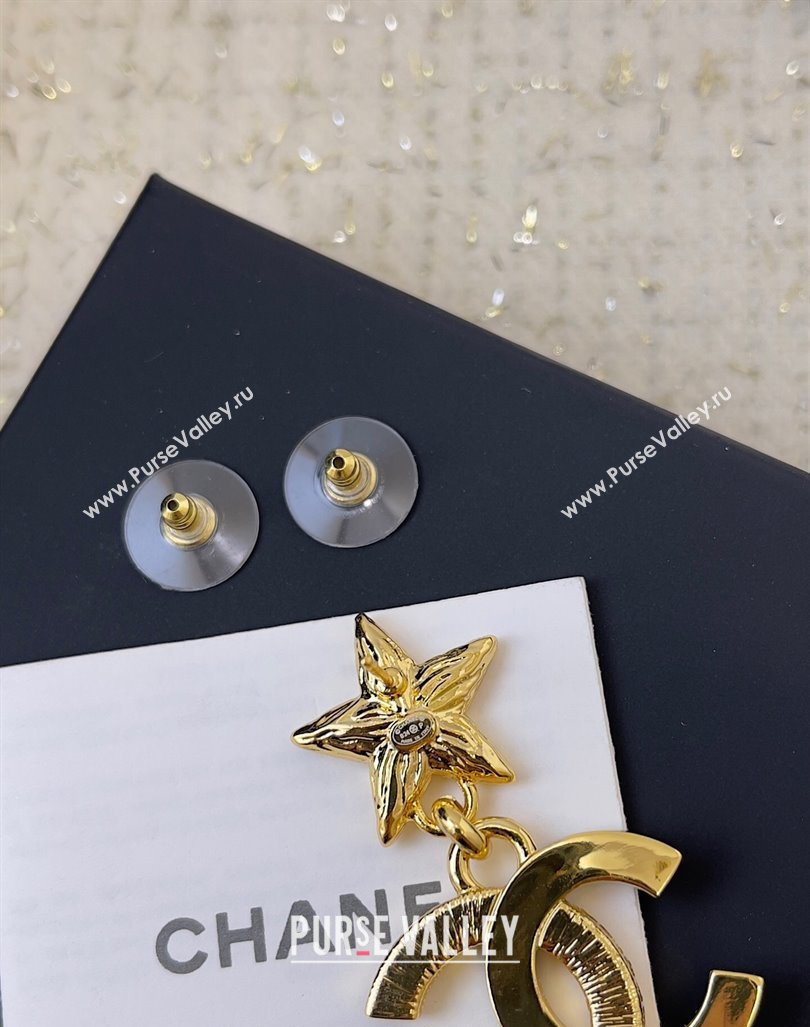 Chanel Star CC Earrings Black/Gold 2024 0409 (YF-240409037)