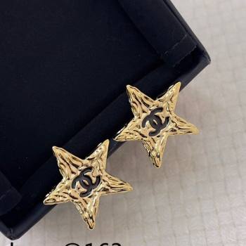 Chanel Star Stud Earrings Black/Gold 2024 0409 (YF-240409038)