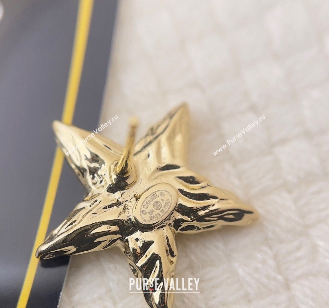 Chanel Star Stud Earrings Black/Gold 2024 0409 (YF-240409038)
