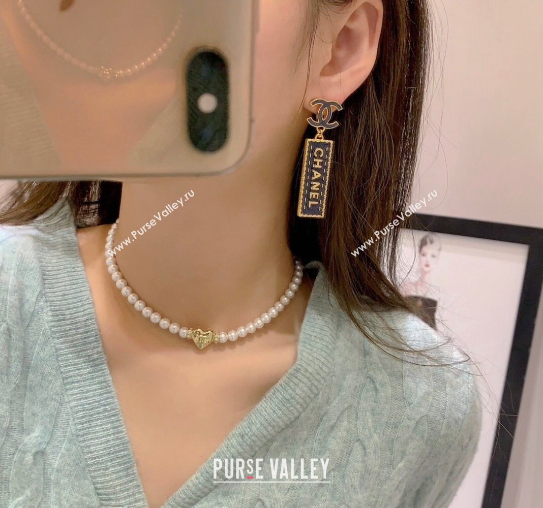 Chanel Pendant Earrings Denim Blue 2024 0409 (YF-240409040)