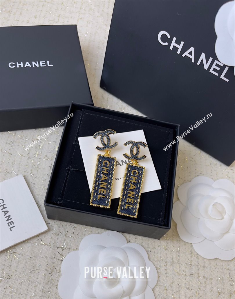 Chanel Pendant Earrings Denim Blue 2024 0409 (YF-240409040)