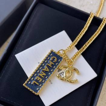 Chanel Long Pendant Necklace Denim Blue 2024 0409 (YF-240409043)