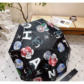 Chanel Camellia Umbrella Black 2024 040902 (A-240409109)