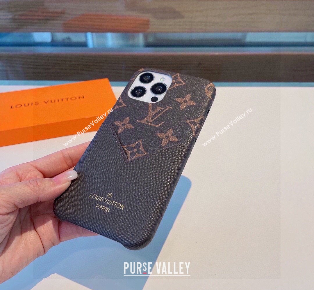 Louis Vuitton Monogram iPhone Case Black 2024 0409 (XMN-240409082)