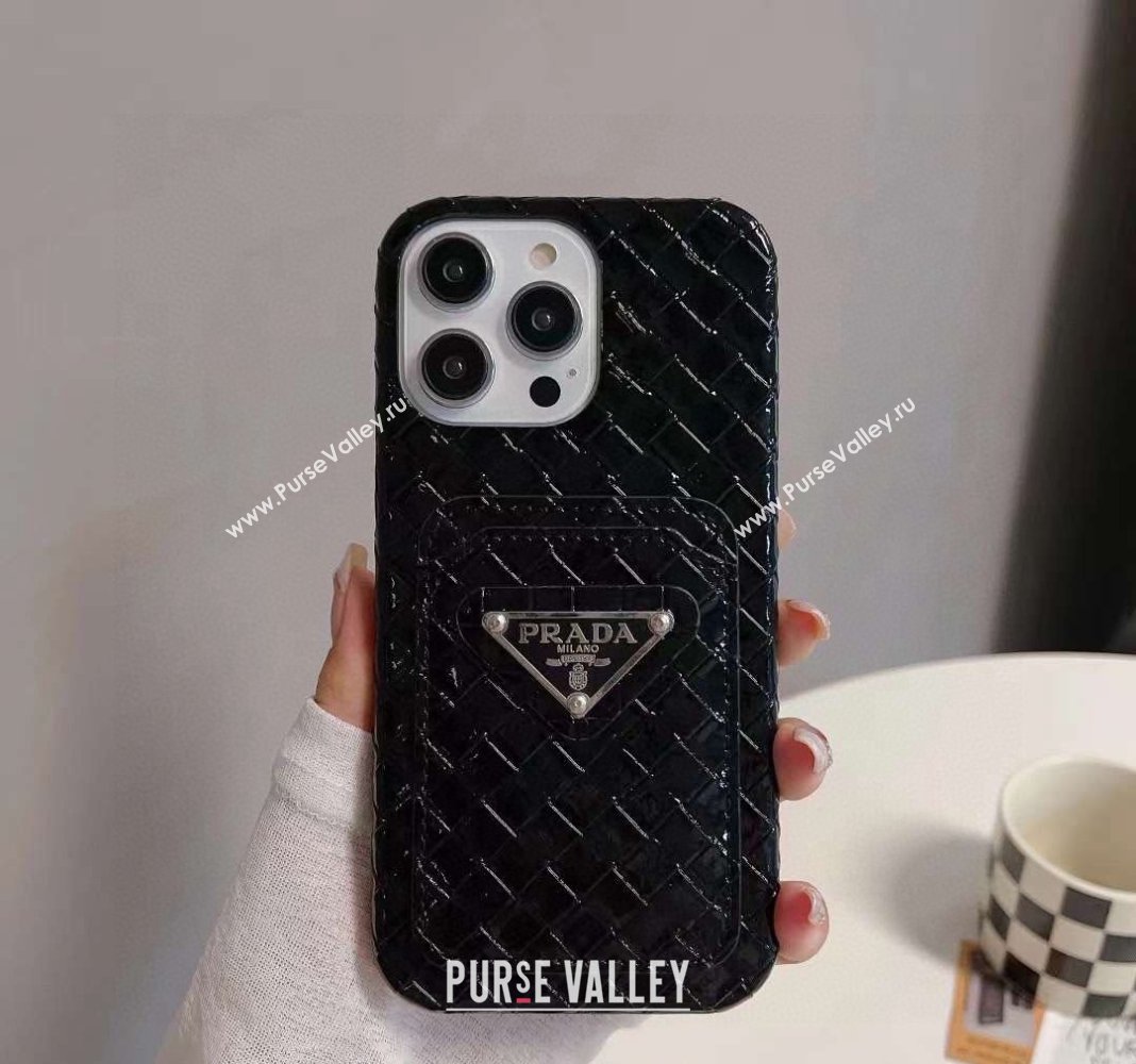 Prada Woven iPhone Case Black 2024 0409 (XMN-240409084)