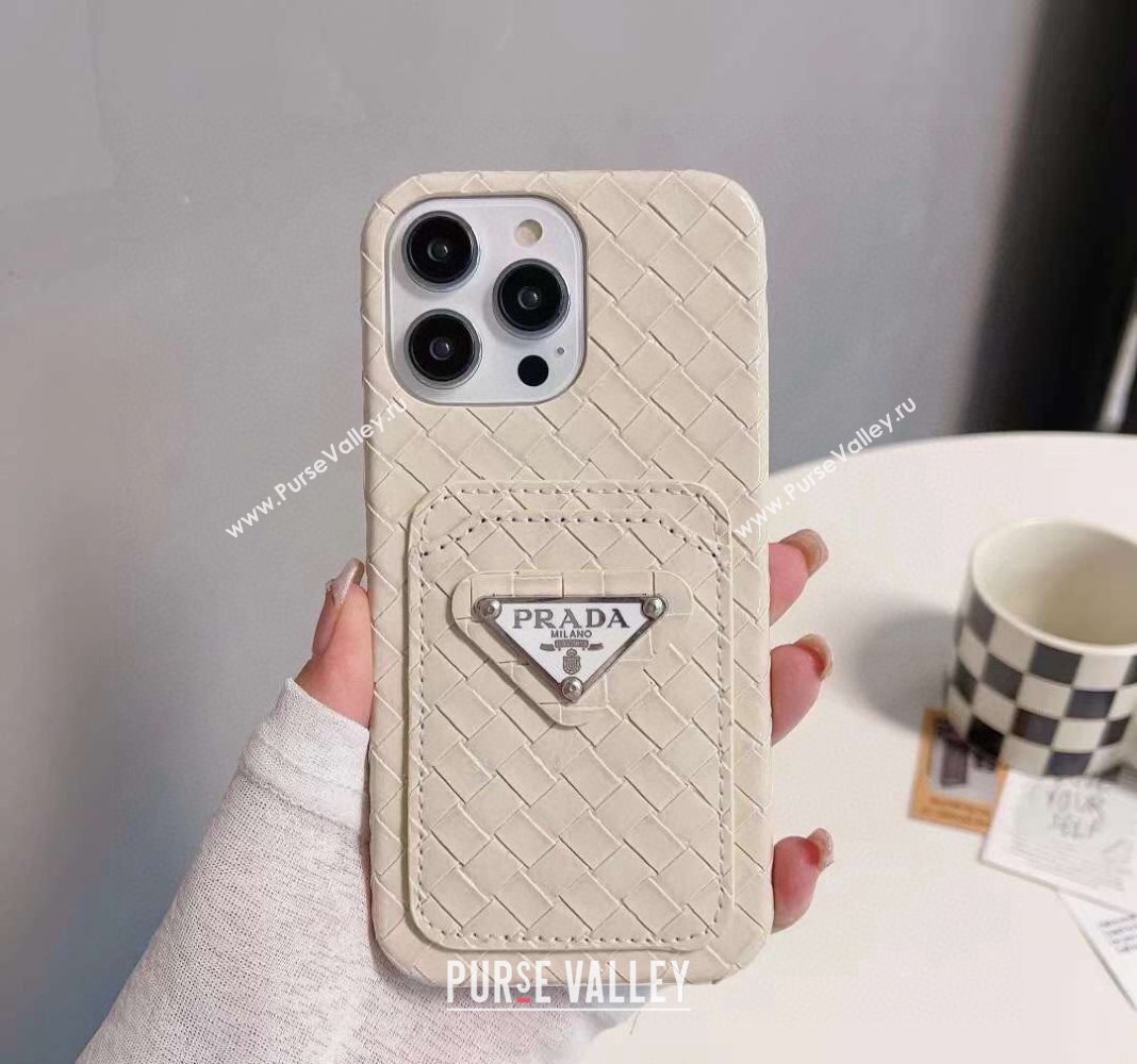 Prada Woven iPhone Case White 2024 0409 (XMN-240409085)