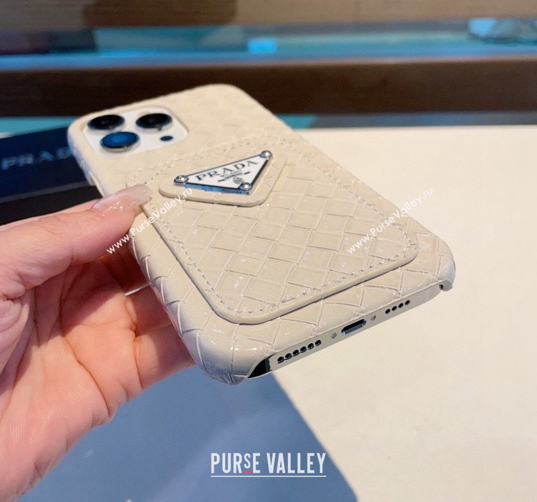 Prada Woven iPhone Case White 2024 0409 (XMN-240409085)