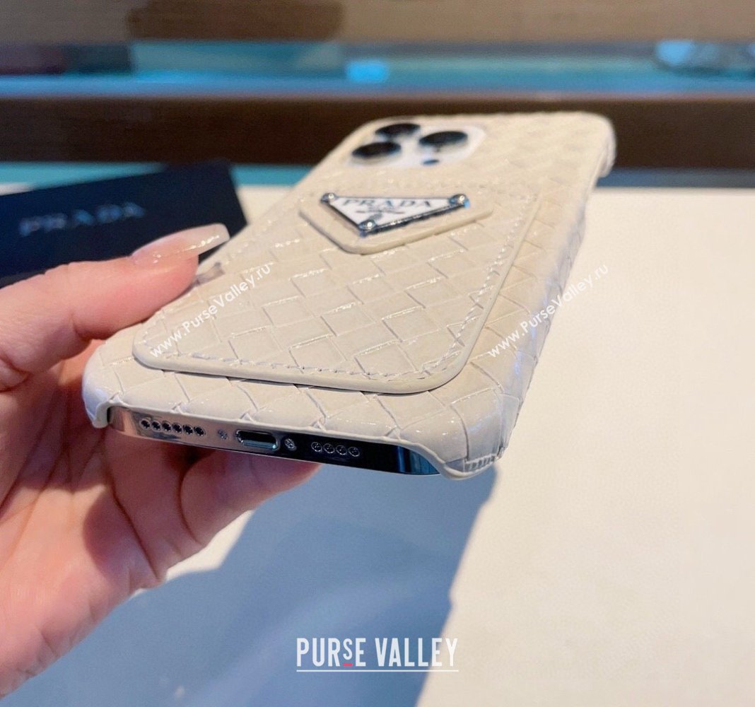 Prada Woven iPhone Case White 2024 0409 (XMN-240409085)
