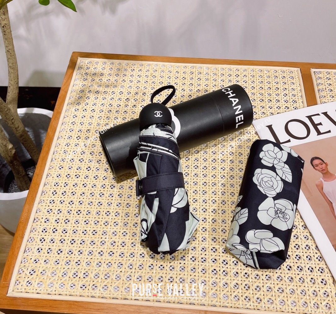 Chanel Camellia Umbrella Black/White 2024 0409 (A-240409111)