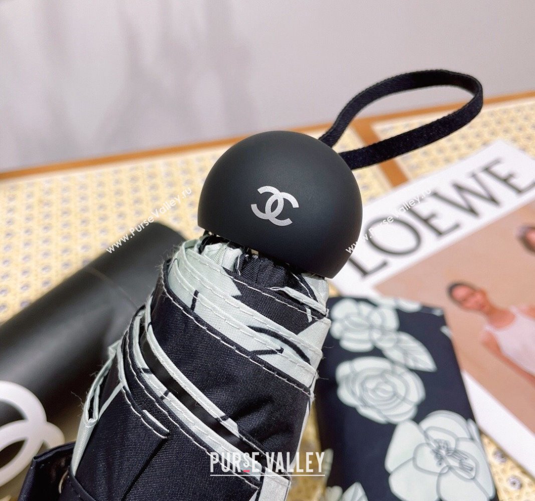 Chanel Camellia Umbrella Black/White 2024 0409 (A-240409111)