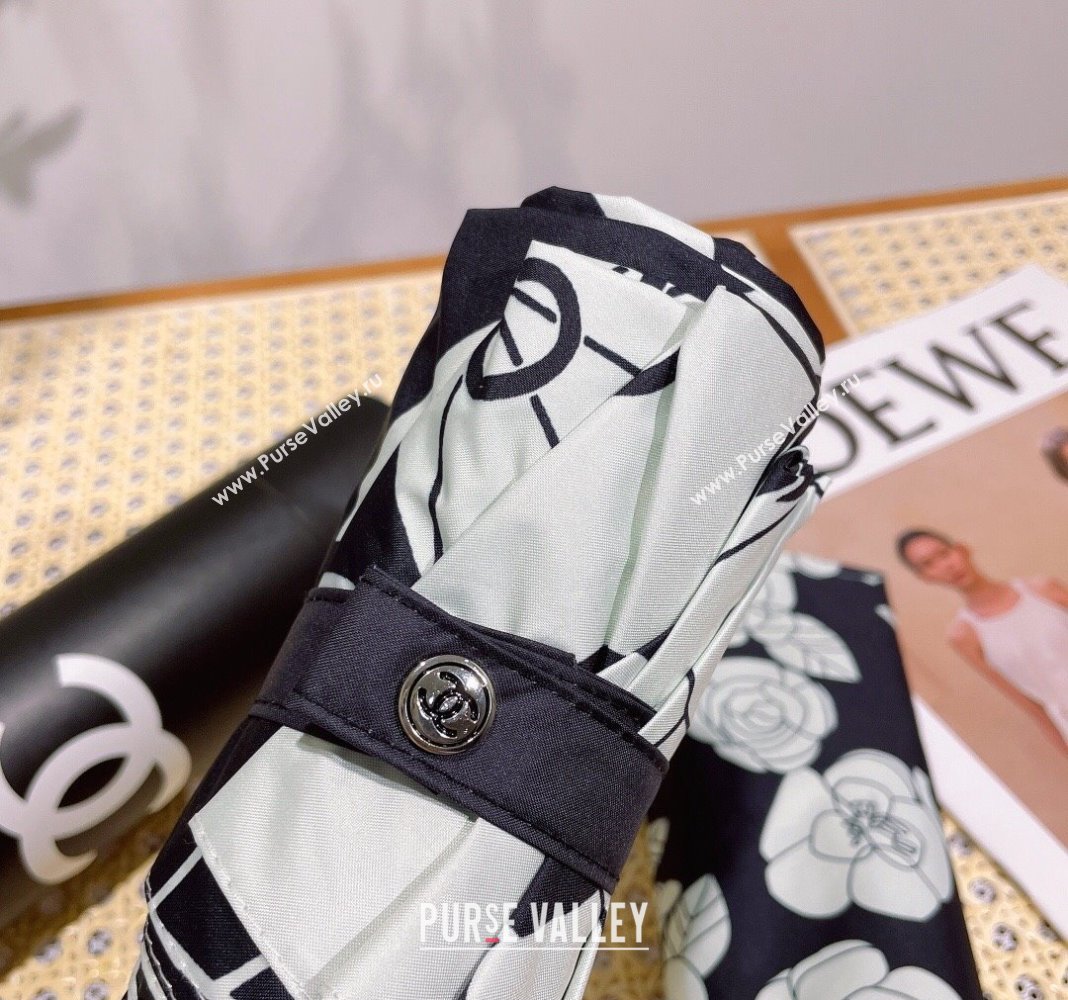 Chanel Camellia Umbrella Black/White 2024 0409 (A-240409111)