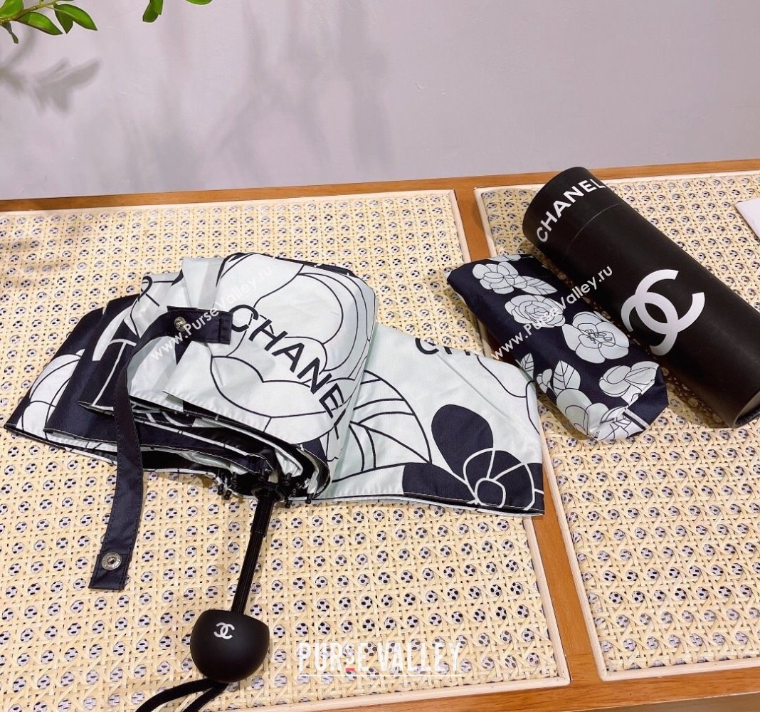 Chanel Camellia Umbrella Black/White 2024 0409 (A-240409111)