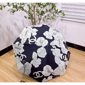 Chanel Camellia Umbrella Black/White 2024 0409 (A-240409111)