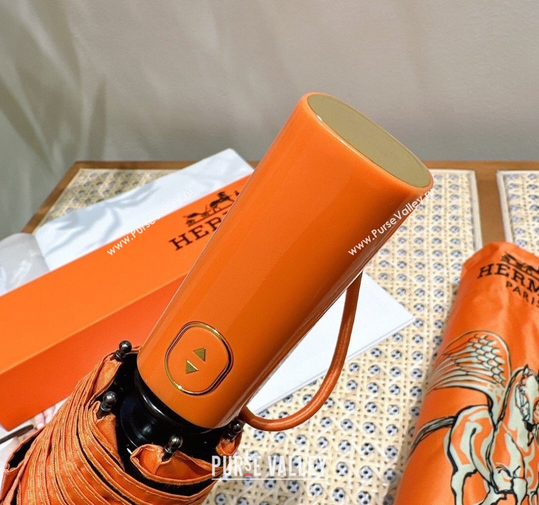 Hermes Flying Horse Umbrella Orange 2024 0409 (A-240409099)