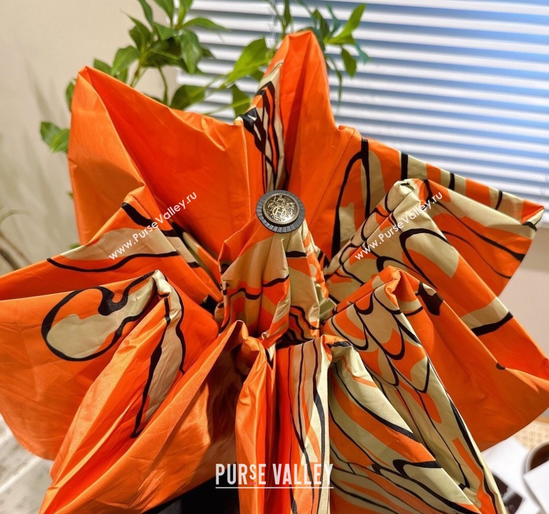 Hermes Flying Horse Umbrella Orange 2024 0409 (A-240409099)