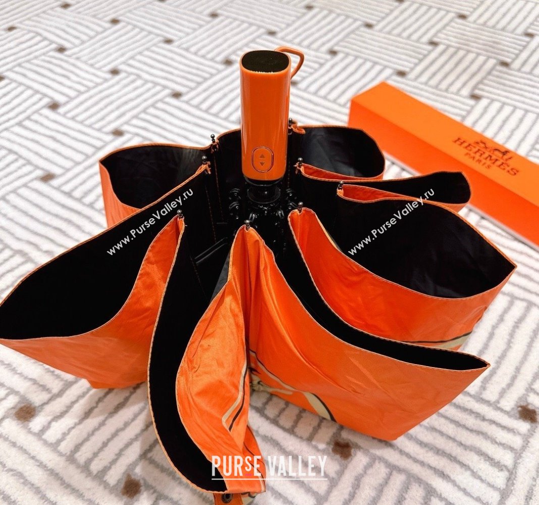 Hermes Flying Horse Umbrella Orange 2024 0409 (A-240409099)