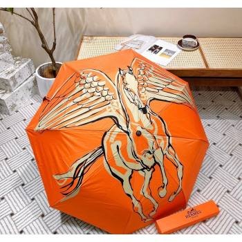 Hermes Flying Horse Umbrella Orange 2024 0409 (A-240409099)