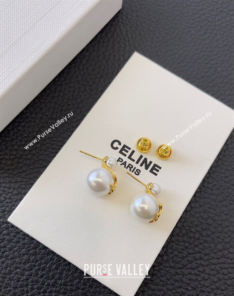 Celine Triomphe Pearls Short Earrings 2024 0510 (YF-240510120)