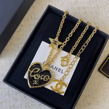 Chanel Black Heart Penadant Necklace 2024 0511 (YF-240511008)