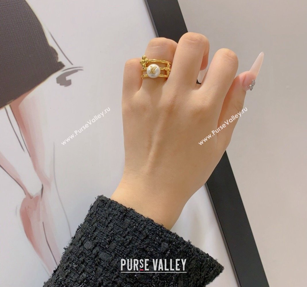 Louis Vuitton Louisa Ring with Pearl 2024 (YF-240510116)