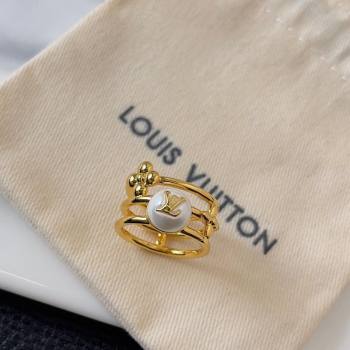 Louis Vuitton Louisa Ring with Pearl 2024 (YF-240510116)