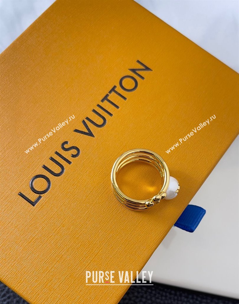 Louis Vuitton Louisa Ring with Pearl 2024 (YF-240510116)