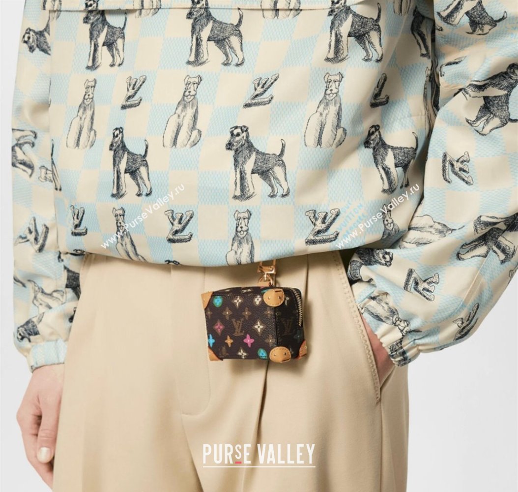 Louis Vuitton Monogram Craggy Canvas Soft Trunk Pouch Bag Charm and Key Holder Brown 2024 (HY-240513005)