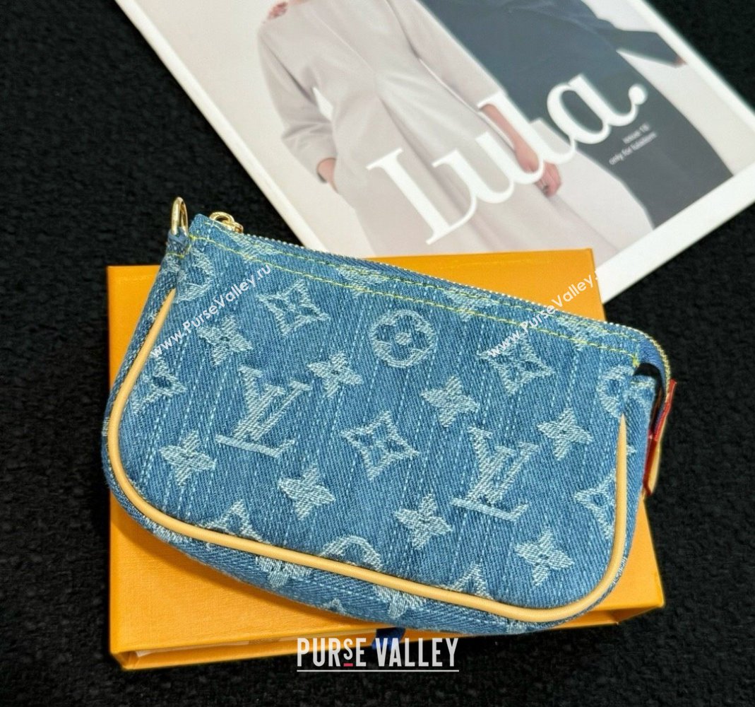 Louis Vuitton Mini Pochette Accessoires Bag On Chain Blue Denim 2024 0513 (HY-240513045)