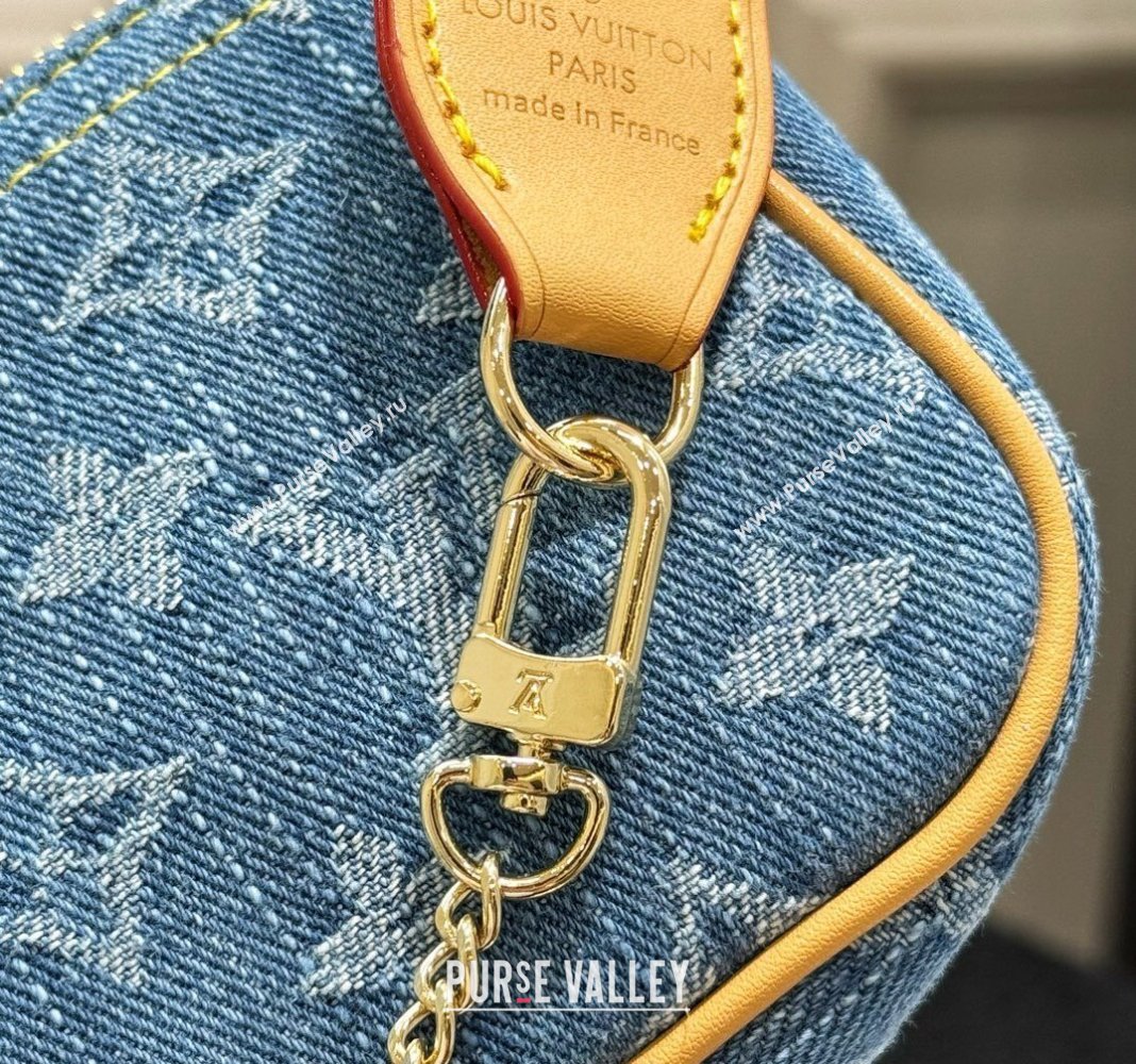 Louis Vuitton Mini Pochette Accessoires Bag On Chain Blue Denim 2024 0513 (HY-240513045)