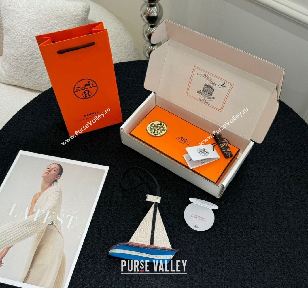 Hermes Sail 24 Charm in Epsom Calfskin Blue/White 2024 0513 (HY-240513063)