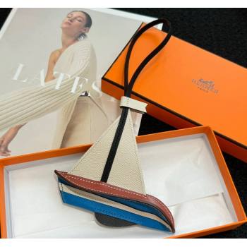 Hermes Sail 24 Charm in Epsom Calfskin Blue/White 2024 0513 (HY-240513063)