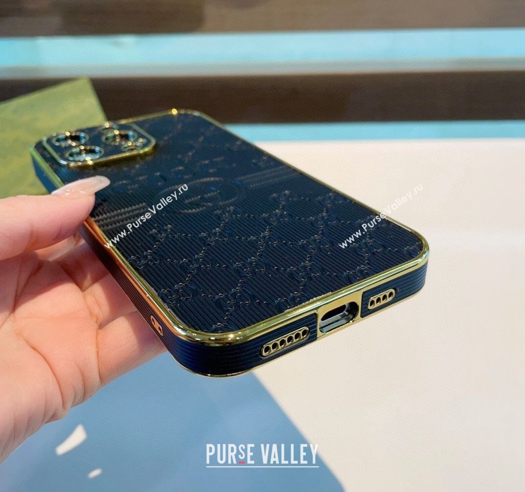 Gucci GG Embossed iPhone Case Black 2024 0513 (A-240513087)