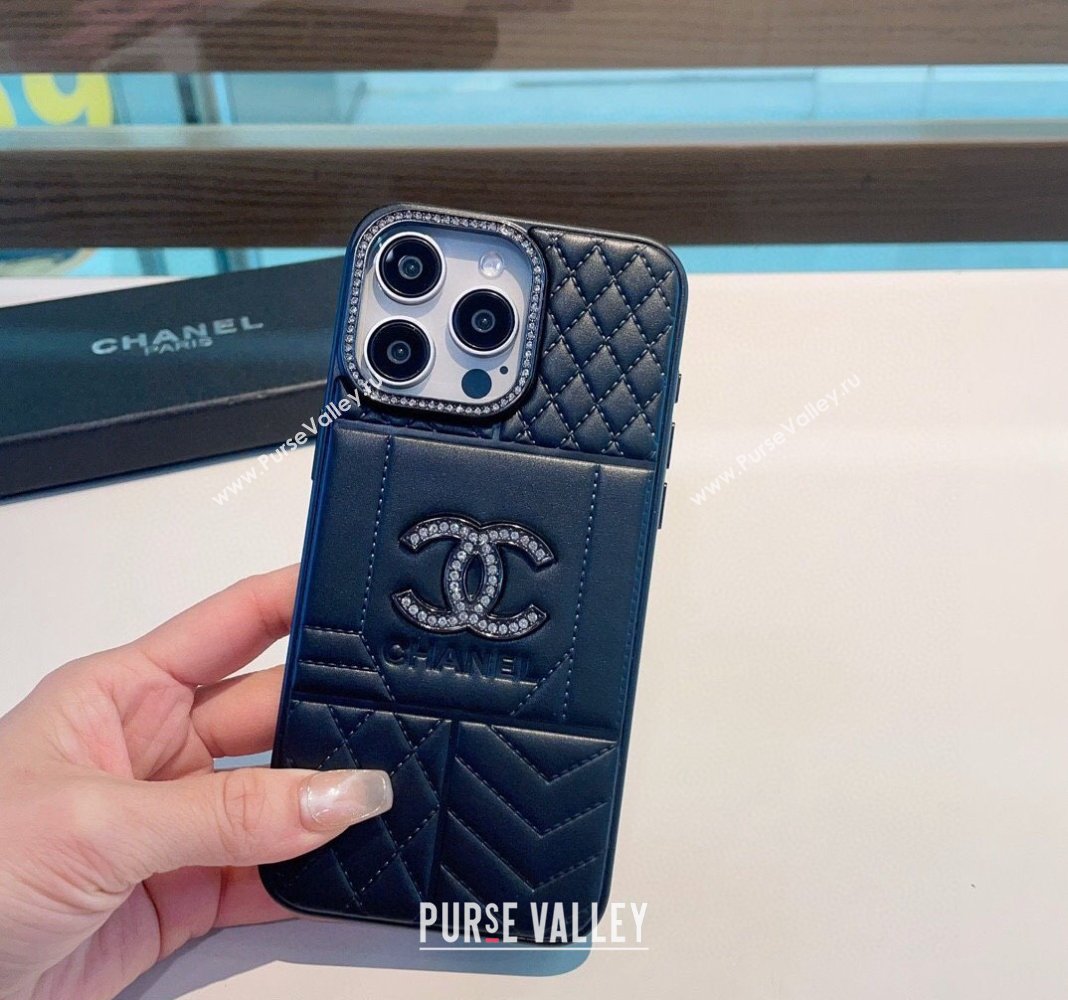 Chanel Quilted iPhone Case Black 2024 0513 (A-240513088)