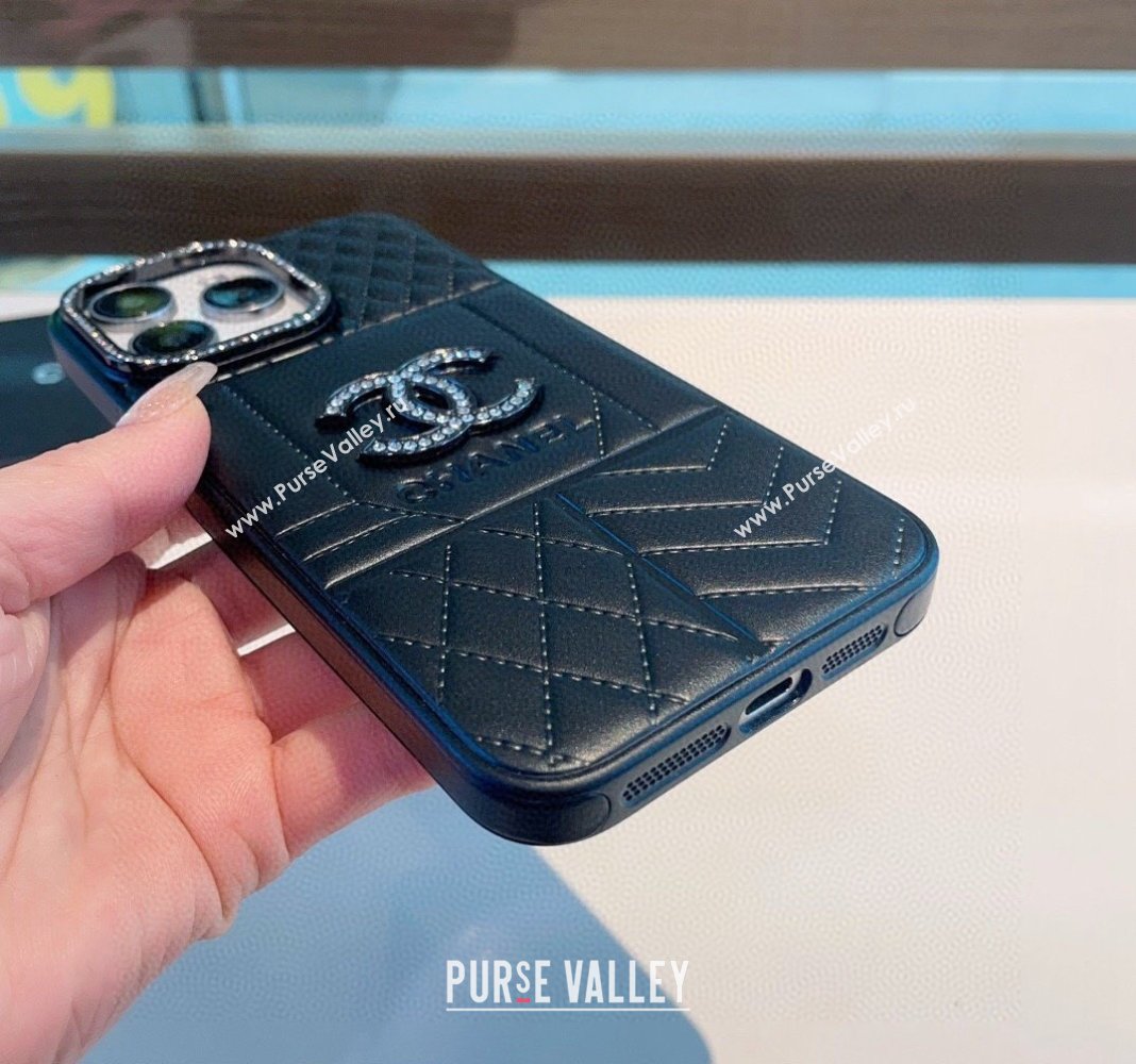 Chanel Quilted iPhone Case Black 2024 0513 (A-240513088)