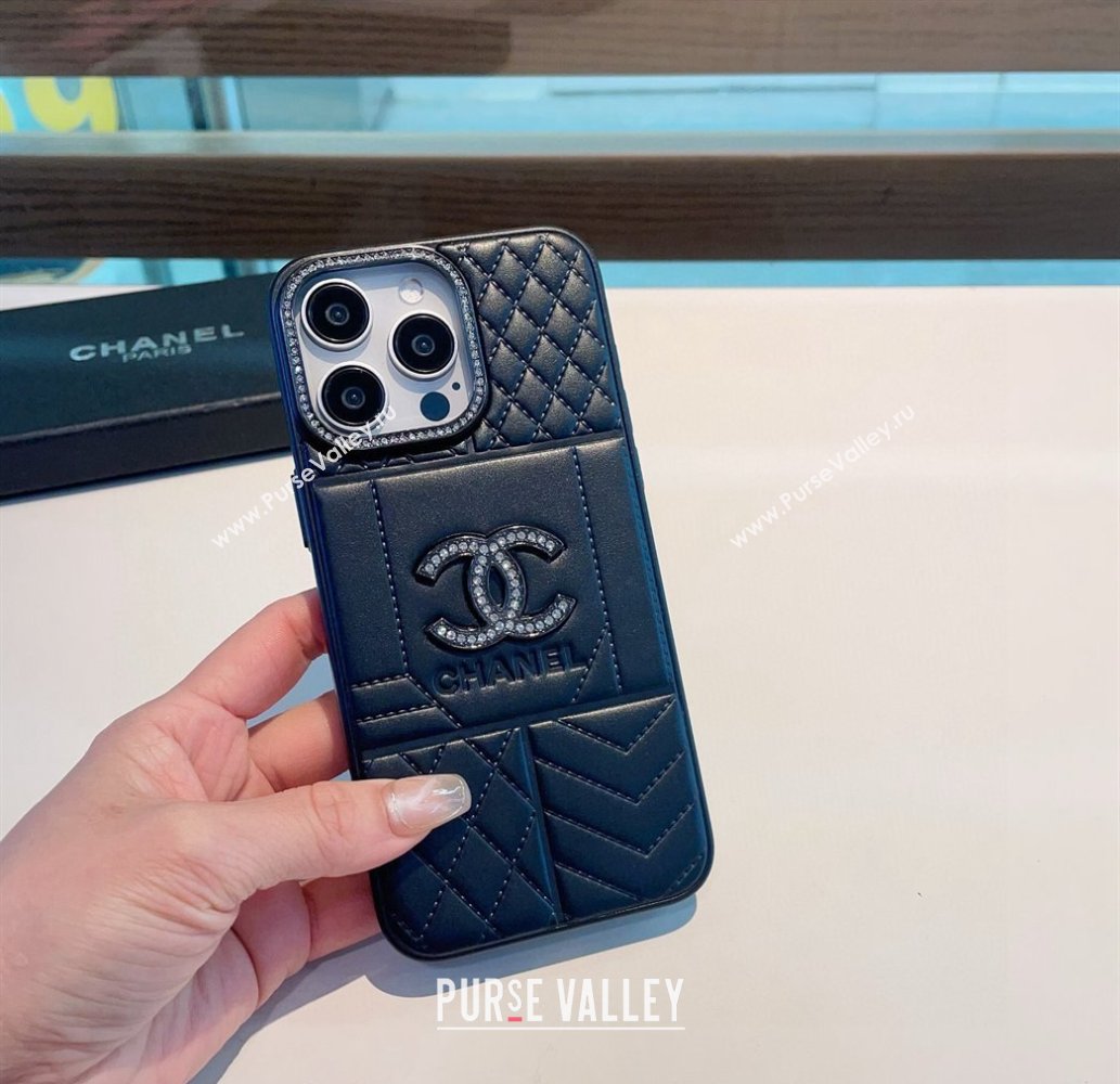 Chanel Quilted iPhone Case Black 2024 0513 (A-240513088)