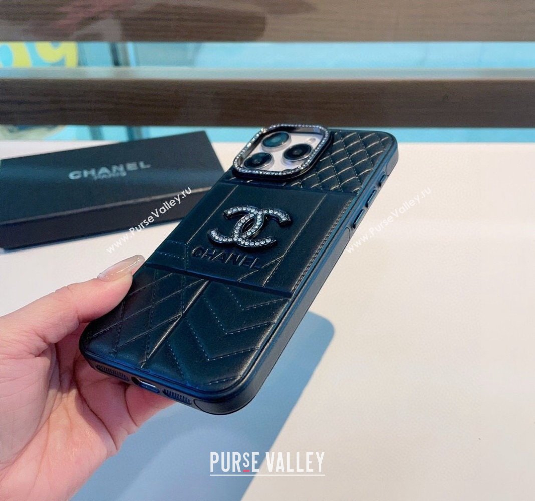 Chanel Quilted iPhone Case Black 2024 0513 (A-240513088)