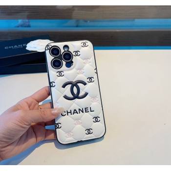 Chanel Quilted CC iPhone Case White 2024 0512 (A-240513092)