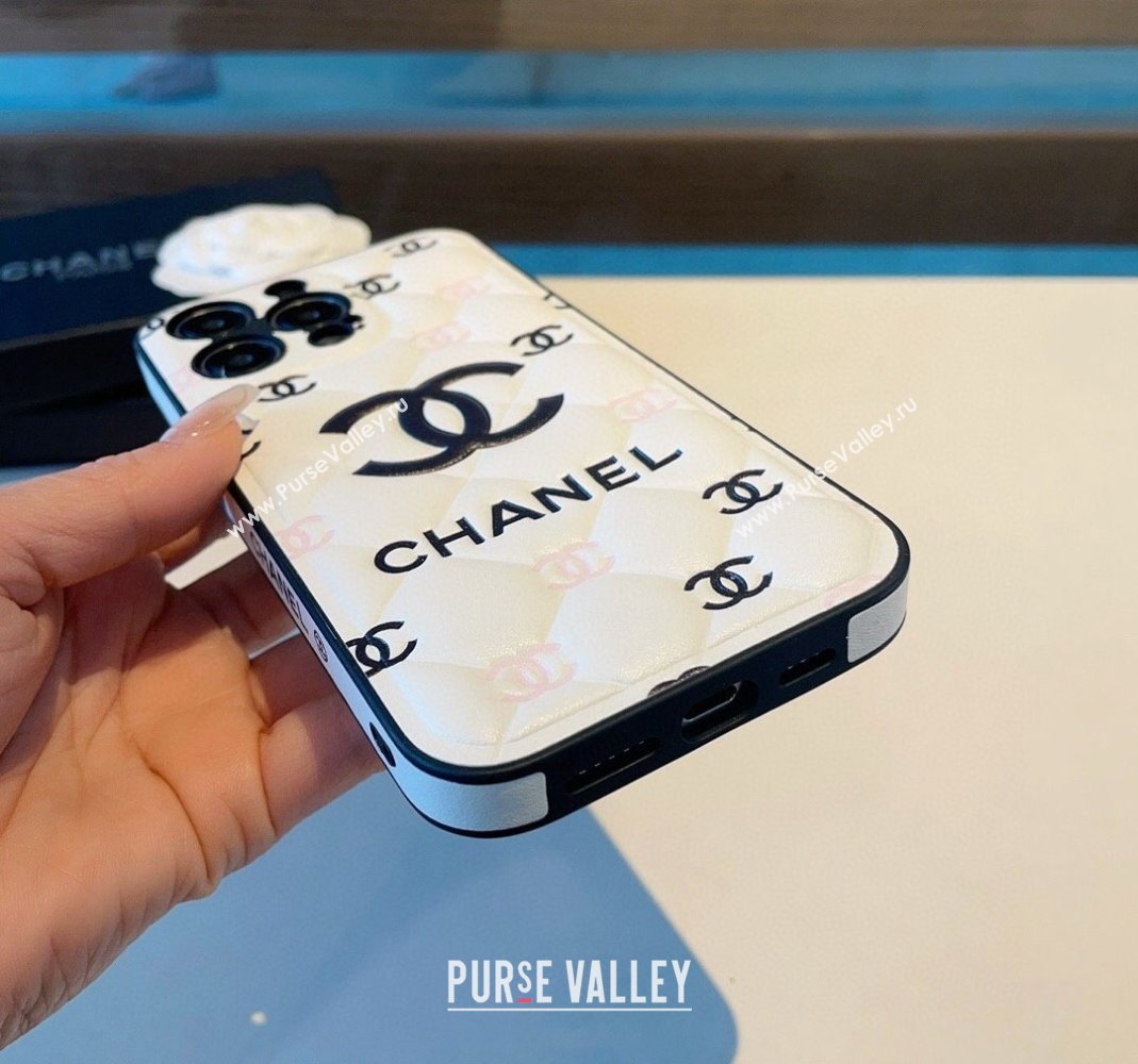 Chanel Quilted CC iPhone Case White 2024 0512 (A-240513092)