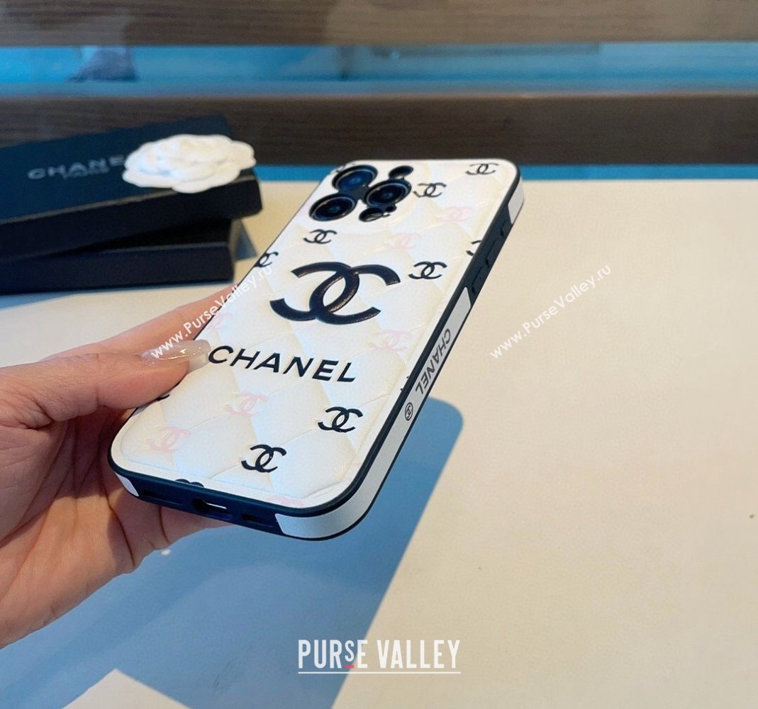 Chanel Quilted CC iPhone Case White 2024 0512 (A-240513092)