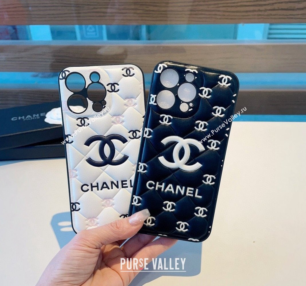 Chanel Quilted CC iPhone Case White 2024 0512 (A-240513092)