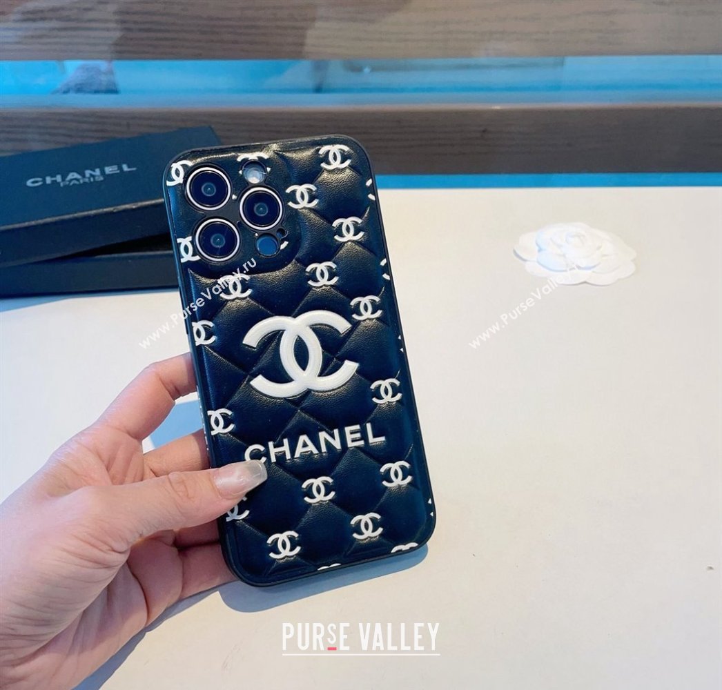 Chanel Quilted CC iPhone Case Black 2024 0512 (A-240513093)