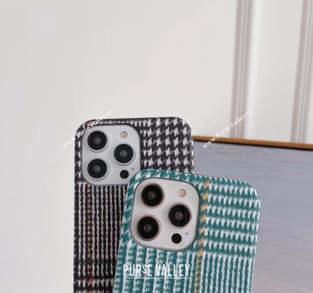 Prada Mini-Houndstooth iPhone Case Black 2024 0513 (HY-240513111)