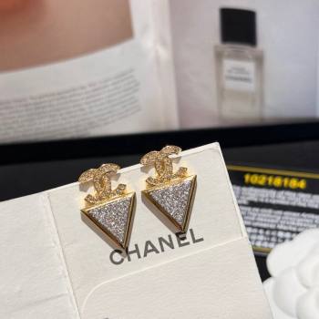 Chanel Triangle Short Earrings Glitter 2024 0614 (YF-240614112)