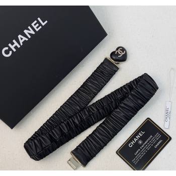 Chanel Heart Stretch Leather Belt Black 2024 0614 (YF-240614092)