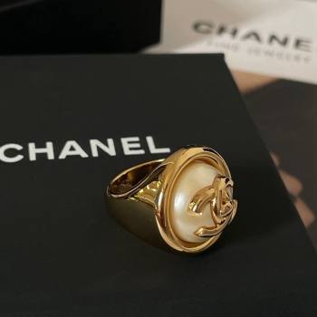 Chanel CC Ring White/Gold 2024 0912 (YF-240912063)